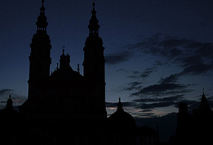 Dom zu Fulda Silhouette am Abend