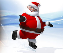 3D Santa Claus on skates